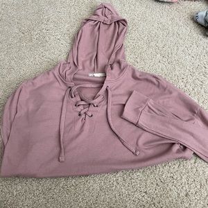 Long sleeve lace up shirt